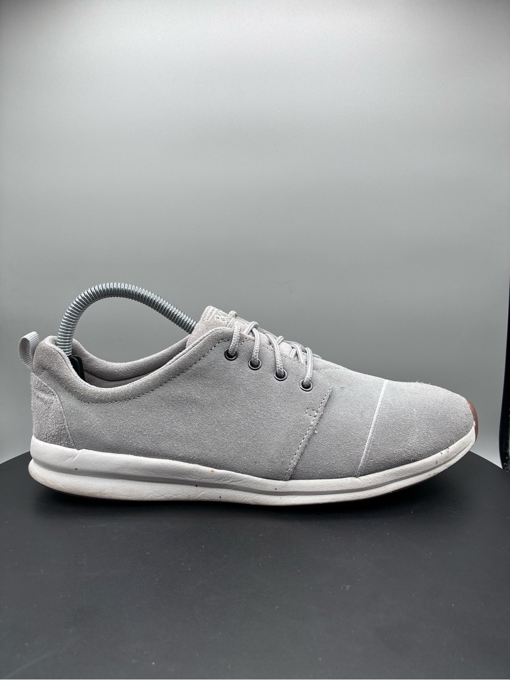 Bobs Skechers Memory Foam Suede Lace Up Sneaker Women 10 Gray
